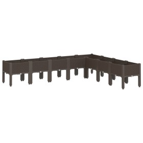 vidaXL Pflanzkasten mit Beinen Braun 200x160x42 cm PP