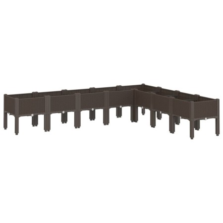 vidaXL Pflanzkasten mit Beinen Braun 200x160x42 cm PP