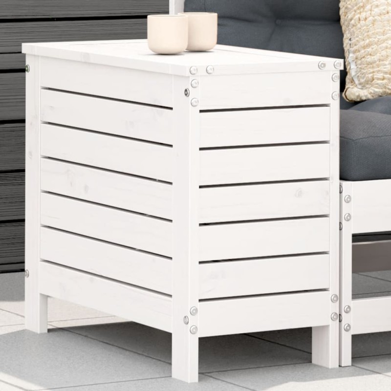 vidaXL Gartenhocker Weiß 62x31,5x52 cm Massivholz Kiefer vidaXL Gartenhocker Weiß 62x31,5x52 cm Massivholz Kiefer