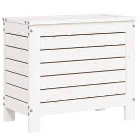 vidaXL Gartenhocker Weiß 62x31,5x52 cm Massivholz Kiefer