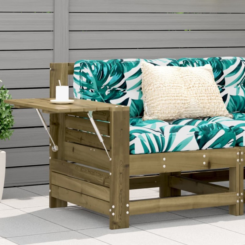vidaXL Gartensofa mit Armlehne und Beistelltisch Kiefernholz vidaXL Gartensofa mit Armlehne und Beistelltisch Kiefernholz
