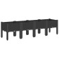 vidaXL Pflanzkasten mit Beinen Schwarz 160x40x42 cm PP vidaXL Pflanzkasten mit Beinen Schwarz 160x40x42 cm PP