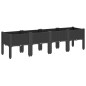 vidaXL Pflanzkasten mit Beinen Schwarz 160x40x42 cm PP vidaXL Pflanzkasten mit Beinen Schwarz 160x40x42 cm PP