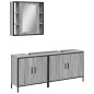 vidaXL 3-tlg. Badmöbel-Set Grau Sonoma Holzwerkstoff vidaXL 3-tlg. Badmöbel-Set Grau Sonoma Holzwerkstoff