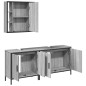 vidaXL 3-tlg. Badmöbel-Set Grau Sonoma Holzwerkstoff vidaXL 3-tlg. Badmöbel-Set Grau Sonoma Holzwerkstoff