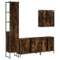 vidaXL 4-tlg. Badmöbel-Set Räuchereiche Holzwerkstoff