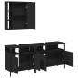 vidaXL 3-tlg. Badmöbel-Set Schwarz Holzwerkstoff vidaXL 3-tlg. Badmöbel-Set Schwarz Holzwerkstoff