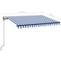 Automatische Markise mit LED Windsensor 350x250 cm Blau Weiß Automatische Markise mit LED Windsensor 350x250 cm Blau Weiß