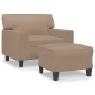 vidaXL Sessel mit Hocker Cappuccino-Braun 60 cm Kunstleder vidaXL Sessel mit Hocker Cappuccino-Braun 60 cm Kunstleder