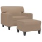 vidaXL Sessel mit Hocker Cappuccino-Braun 60 cm Kunstleder vidaXL Sessel mit Hocker Cappuccino-Braun 60 cm Kunstleder