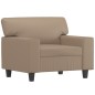 vidaXL Sessel mit Hocker Cappuccino-Braun 60 cm Kunstleder vidaXL Sessel mit Hocker Cappuccino-Braun 60 cm Kunstleder