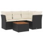 vidaXL 5-tlg. Garten-Sofagarnitur mit Kissen Schwarz Poly Rattan vidaXL 5-tlg. Garten-Sofagarnitur mit Kissen Schwarz Poly Rattan