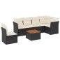 vidaXL 7-tlg. Garten-Sofagarnitur mit Kissen Schwarz Poly Rattan vidaXL 7-tlg. Garten-Sofagarnitur mit Kissen Schwarz Poly Rattan