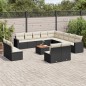 vidaXL 14-tlg. Garten-Sofagarnitur mit Kissen Schwarz Poly Rattan vidaXL 14-tlg. Garten-Sofagarnitur mit Kissen Schwarz Poly Rattan