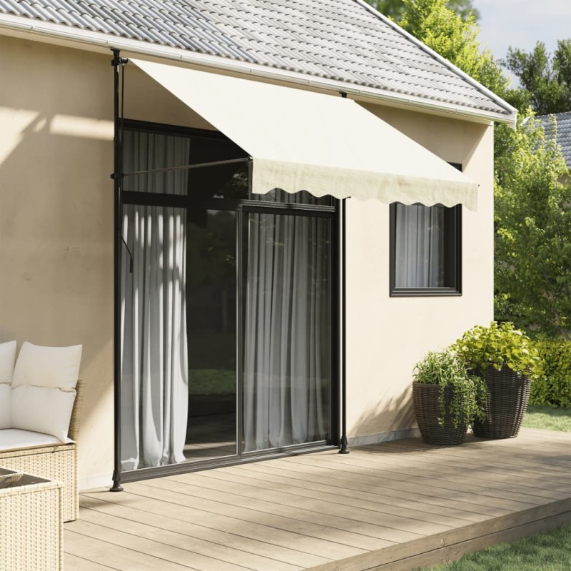 vidaXL Markise Einziehbar Creme 200x150 cm Stoff und Stahl vidaXL Markise Einziehbar Creme 200x150 cm Stoff und Stahl