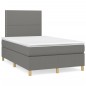 vidaXL Boxspringbett mit Matratze & LED Dunkelgrau 120x190 cm Stoff vidaXL Boxspringbett mit Matratze & LED Dunkelgrau 120x190 cm Stoff