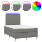 vidaXL Boxspringbett mit Matratze & LED Dunkelgrau 120x190 cm Stoff vidaXL Boxspringbett mit Matratze & LED Dunkelgrau 120x190 cm Stoff