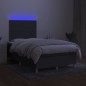 vidaXL Boxspringbett mit Matratze & LED Dunkelgrau 120x190 cm Stoff vidaXL Boxspringbett mit Matratze & LED Dunkelgrau 120x190 cm Stoff