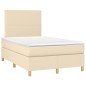 vidaXL Boxspringbett mit Matratze & LED Creme 120x190 cm Stoff vidaXL Boxspringbett mit Matratze & LED Creme 120x190 cm Stoff