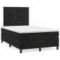vidaXL Boxspringbett mit Matratze & LED Schwarz 120x190 cm Samt vidaXL Boxspringbett mit Matratze & LED Schwarz 120x190 cm Samt