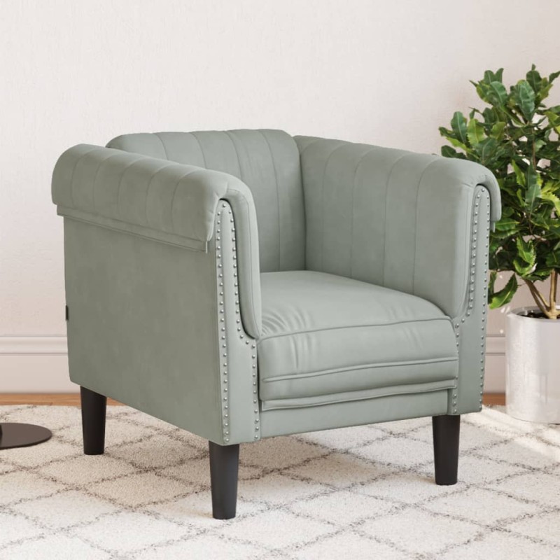 vidaXL Sessel Hellgrau Samt vidaXL Sessel Hellgrau Samt