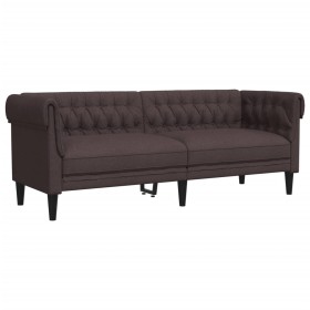 vidaXL Chesterfield-Sofa 3-Sitzer Dunkelbraun Stoff