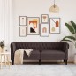 vidaXL Chesterfield-Sofa 3-Sitzer Dunkelbraun Stoff vidaXL Chesterfield-Sofa 3-Sitzer Dunkelbraun Stoff