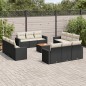 vidaXL 13-tlg. Garten-Sofagarnitur mit Kissen Schwarz Poly Rattan vidaXL 13-tlg. Garten-Sofagarnitur mit Kissen Schwarz Poly Rattan