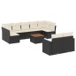 vidaXL 10-tlg. Garten-Sofagarnitur mit Kissen Schwarz Poly Rattan vidaXL 10-tlg. Garten-Sofagarnitur mit Kissen Schwarz Poly Rattan