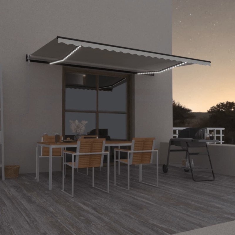 vidaXL Automatische Markise mit LED & Windsensor 500x300 Creme vidaXL Automatische Markise mit LED & Windsensor 500x300 Creme