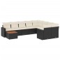 vidaXL 10-tlg. Garten-Sofagarnitur mit Kissen Schwarz Poly Rattan vidaXL 10-tlg. Garten-Sofagarnitur mit Kissen Schwarz Poly Rattan
