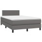 vidaXL Boxspringbett mit Matratze & LED Grau 120x190 cm Kunstleder vidaXL Boxspringbett mit Matratze & LED Grau 120x190 cm Kunstleder