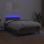 vidaXL Boxspringbett mit Matratze & LED Grau 120x190 cm Kunstleder vidaXL Boxspringbett mit Matratze & LED Grau 120x190 cm Kunstleder