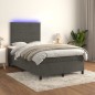 vidaXL Boxspringbett mit Matratze & LED Dunkelgrau 120x190 cm Samt vidaXL Boxspringbett mit Matratze & LED Dunkelgrau 120x190 cm Samt