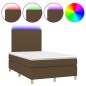 vidaXL Boxspringbett mit Matratze & LED Dunkelbraun 120x190 cm Stoff vidaXL Boxspringbett mit Matratze & LED Dunkelbraun 120x190 cm Stoff