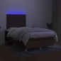 vidaXL Boxspringbett mit Matratze & LED Dunkelbraun 120x190 cm Stoff vidaXL Boxspringbett mit Matratze & LED Dunkelbraun 120x190 cm Stoff