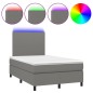 vidaXL Boxspringbett mit Matratze & LED Dunkelgrau 120x190 cm Stoff vidaXL Boxspringbett mit Matratze & LED Dunkelgrau 120x190 cm Stoff