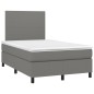 vidaXL Boxspringbett mit Matratze & LED Dunkelgrau 120x190 cm Stoff vidaXL Boxspringbett mit Matratze & LED Dunkelgrau 120x190 cm Stoff