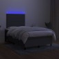 vidaXL Boxspringbett mit Matratze & LED Dunkelgrau 120x190 cm Stoff vidaXL Boxspringbett mit Matratze & LED Dunkelgrau 120x190 cm Stoff