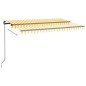 vidaXL Markise Manuell Einziehbar mit LED 400x350 cm Gelb & Weiß vidaXL Markise Manuell Einziehbar mit LED 400x350 cm Gelb & Weiß