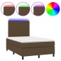 vidaXL Boxspringbett mit Matratze & LED Dunkelbraun 120x190 cm Stoff vidaXL Boxspringbett mit Matratze & LED Dunkelbraun 120x190 cm Stoff