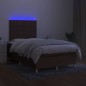 vidaXL Boxspringbett mit Matratze & LED Dunkelbraun 120x190 cm Stoff vidaXL Boxspringbett mit Matratze & LED Dunkelbraun 120x190 cm Stoff