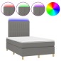 vidaXL Boxspringbett mit Matratze & LED Dunkelgrau 120x190 cm Stoff vidaXL Boxspringbett mit Matratze & LED Dunkelgrau 120x190 cm Stoff