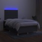 vidaXL Boxspringbett mit Matratze & LED Dunkelgrau 120x190 cm Stoff vidaXL Boxspringbett mit Matratze & LED Dunkelgrau 120x190 cm Stoff