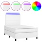 vidaXL Boxspringbett mit Matratze & LED Weiß 120x190 cm Kunstleder vidaXL Boxspringbett mit Matratze & LED Weiß 120x190 cm Kunstleder