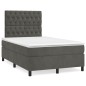 vidaXL Boxspringbett mit Matratze & LED Dunkelgrau 120x190 cm Samt vidaXL Boxspringbett mit Matratze & LED Dunkelgrau 120x190 cm Samt