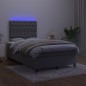 vidaXL Boxspringbett mit Matratze & LED Dunkelgrau 120x190 cm Samt vidaXL Boxspringbett mit Matratze & LED Dunkelgrau 120x190 cm Samt