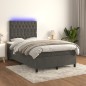 vidaXL Boxspringbett mit Matratze & LED Dunkelgrau 120x190 cm Samt vidaXL Boxspringbett mit Matratze & LED Dunkelgrau 120x190 cm Samt