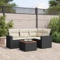 vidaXL 5-tlg. Garten-Sofagarnitur mit Kissen Schwarz Poly Rattan vidaXL 5-tlg. Garten-Sofagarnitur mit Kissen Schwarz Poly Rattan