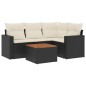 vidaXL 5-tlg. Garten-Sofagarnitur mit Kissen Schwarz Poly Rattan vidaXL 5-tlg. Garten-Sofagarnitur mit Kissen Schwarz Poly Rattan